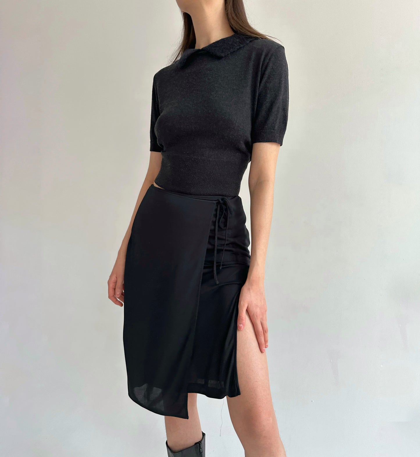 Trussardi black side cut skirt