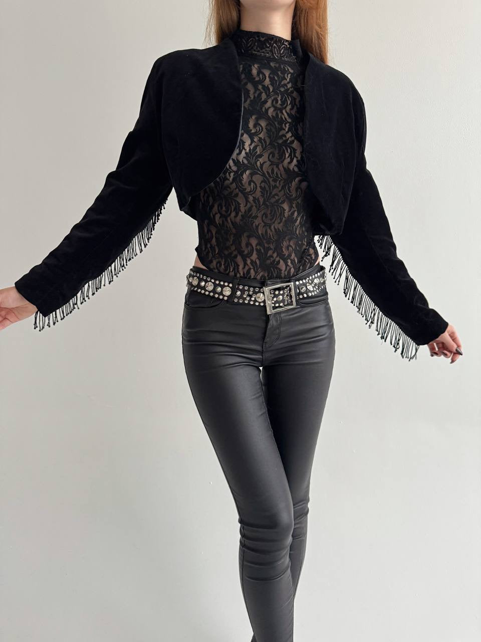 Vintage 100% cotton velvet bolero