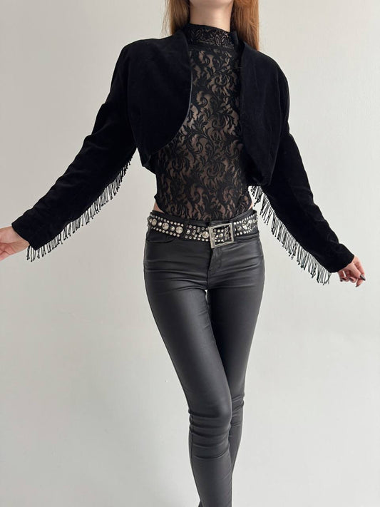 Vintage 100% cotton velvet bolero