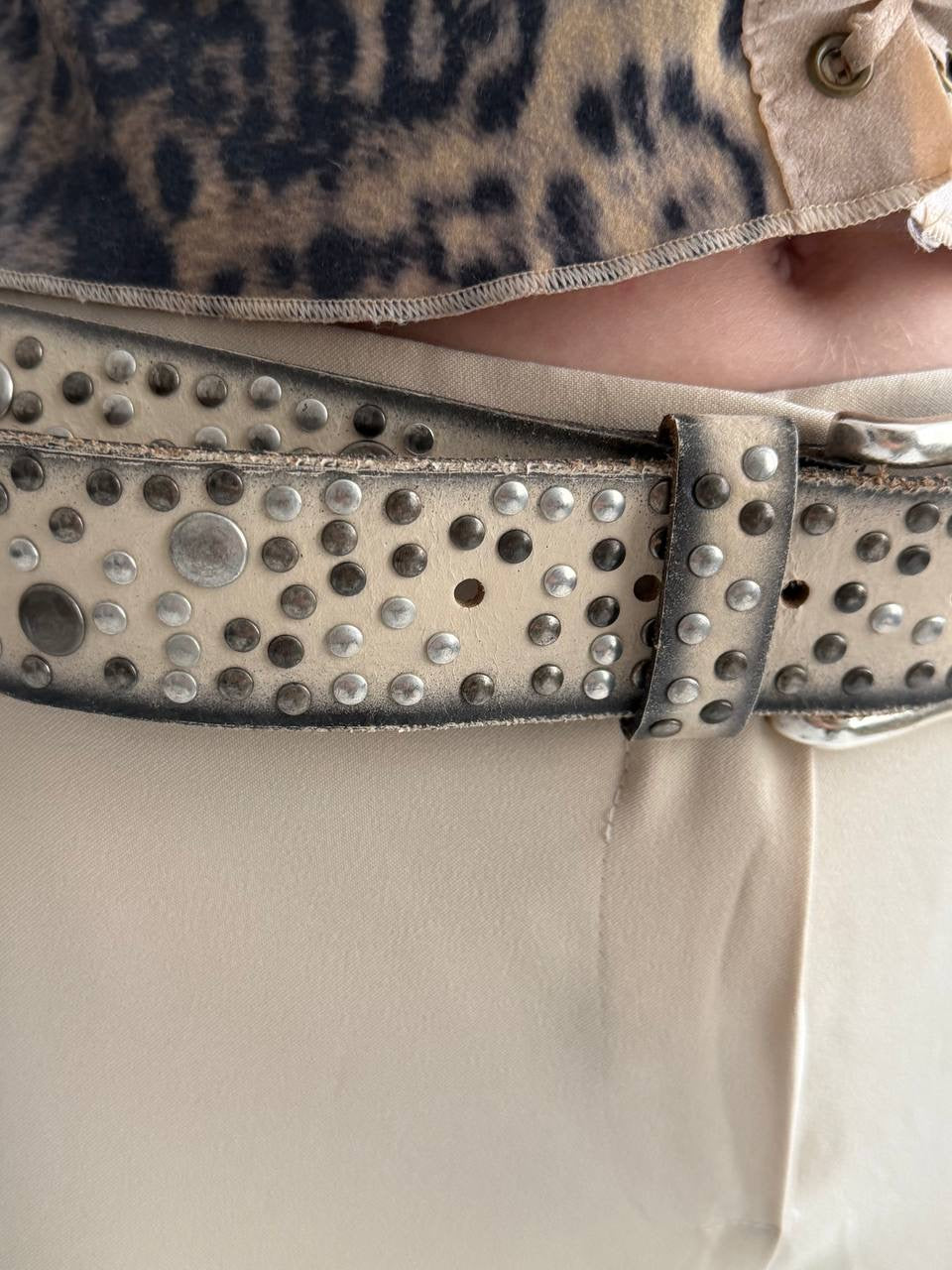 Vintage genuine leather washed belt