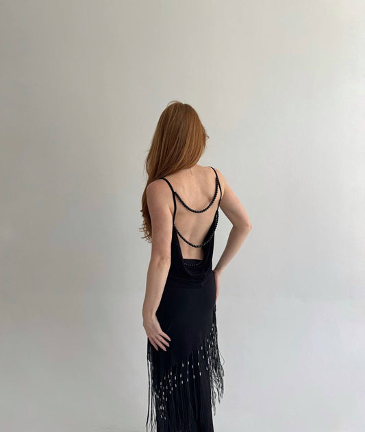 Y2K draped cami top with open back