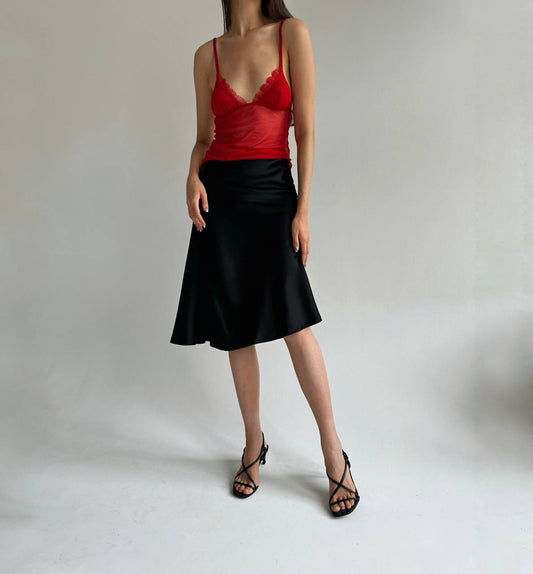 La Perla satin viscose midi skirt