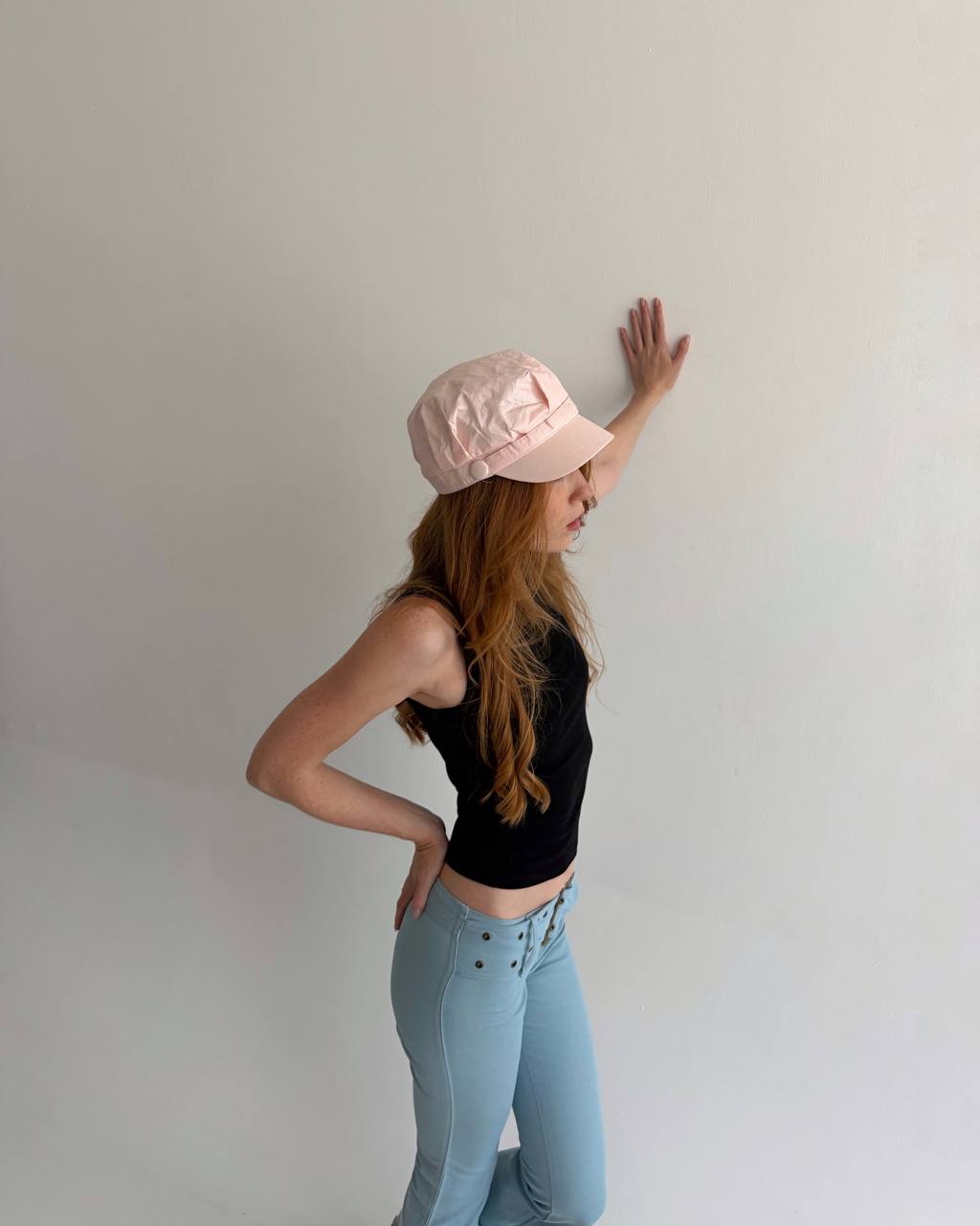 Vintage pink cotton cap