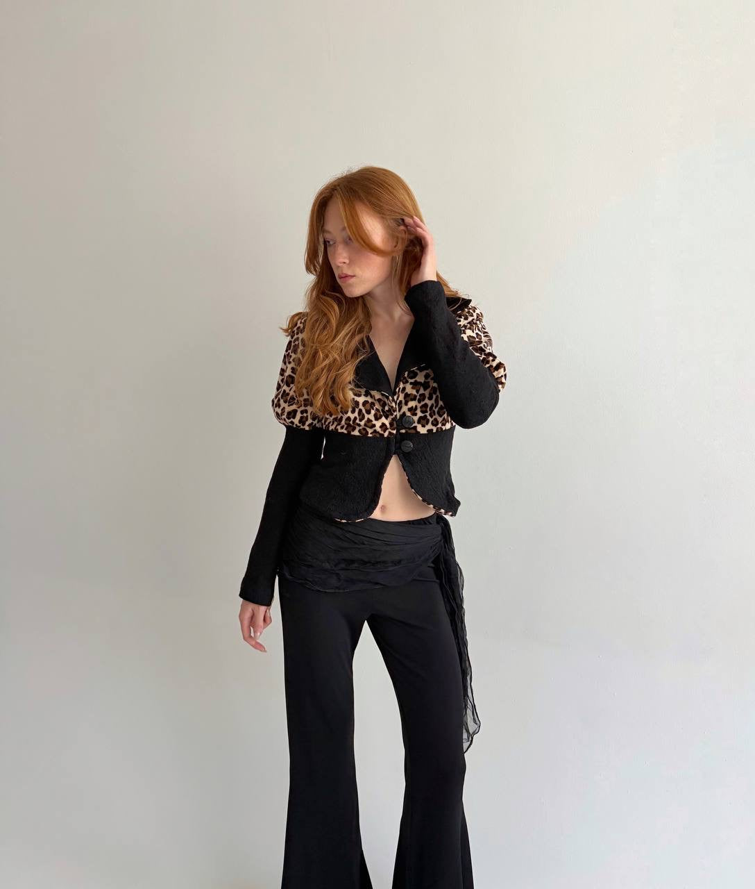 Vintage leopard printed blazer