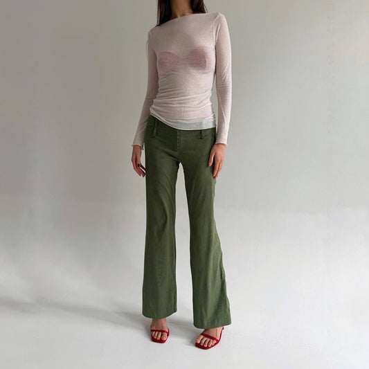 Vintage Plein Sud faux suede green pants