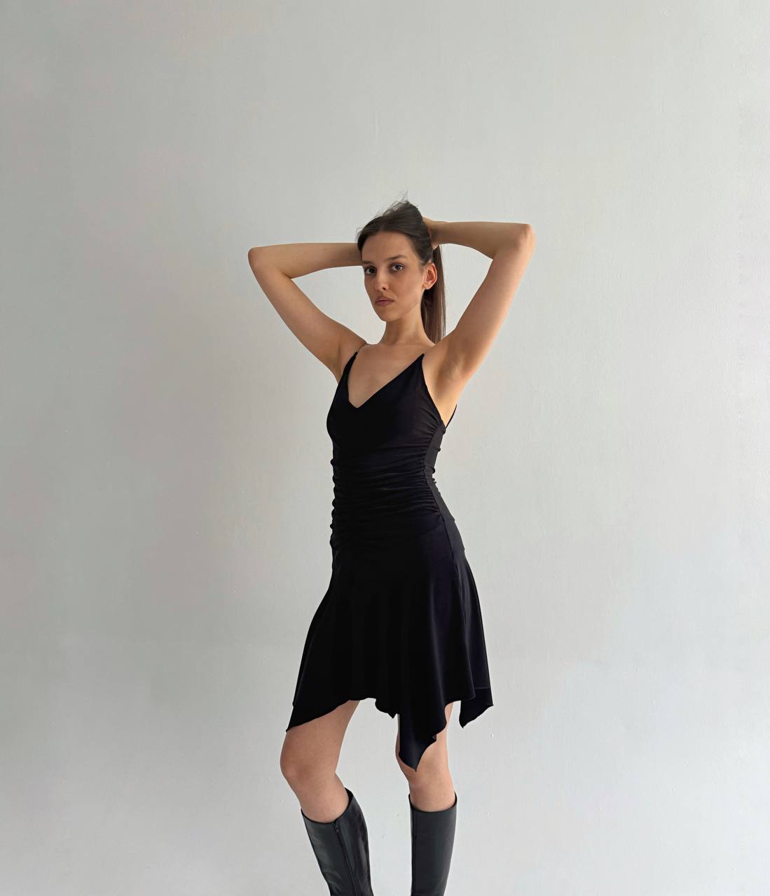 Vintage Y2K black chain straps dress