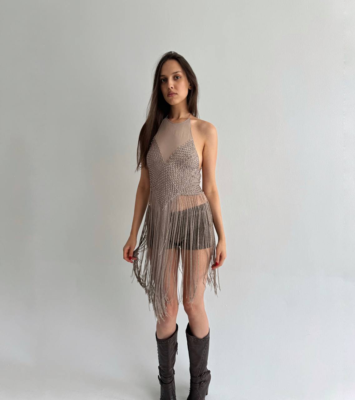 Vintage pure silk Max Mara top with tassels