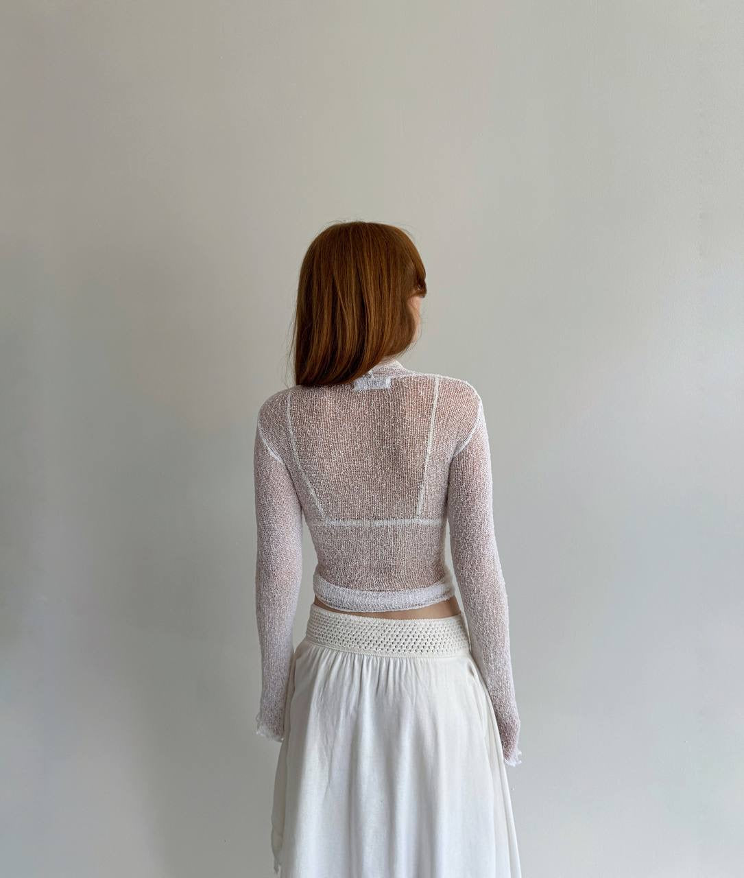 Vintage rayon handmade crochet top