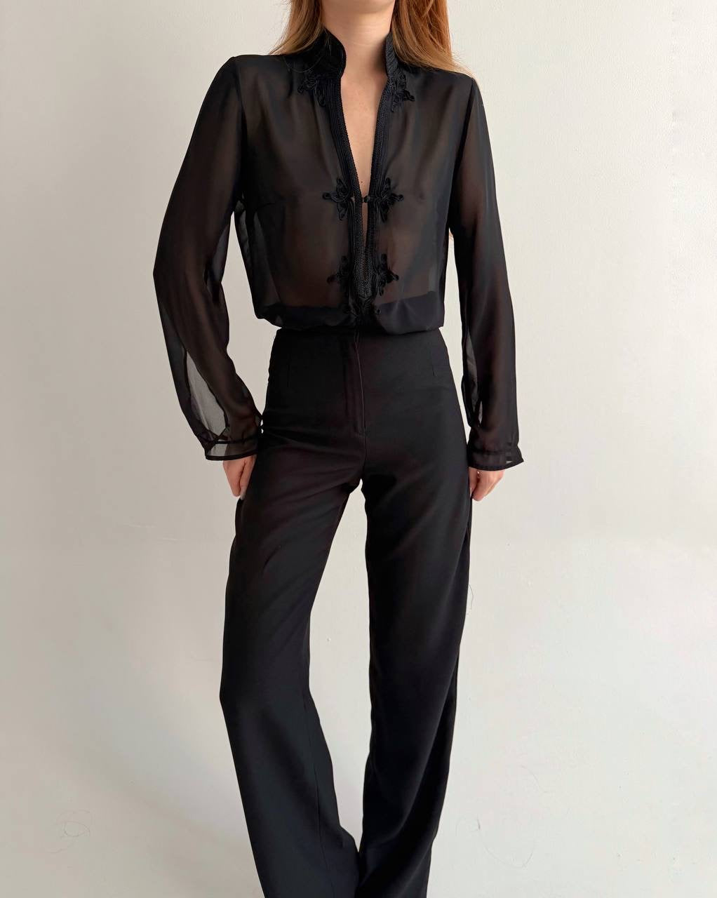 Vintage semi black blouse