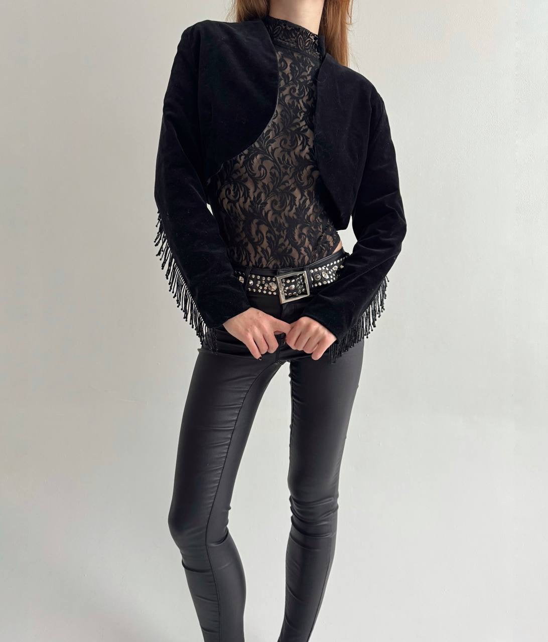 Vintage 100% cotton velvet bolero