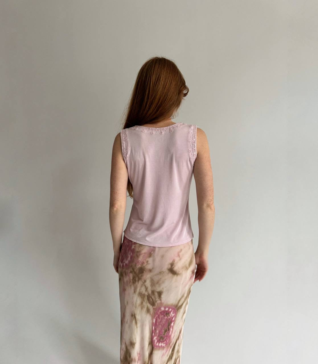Vintage 100% pure silk baby pink blouse