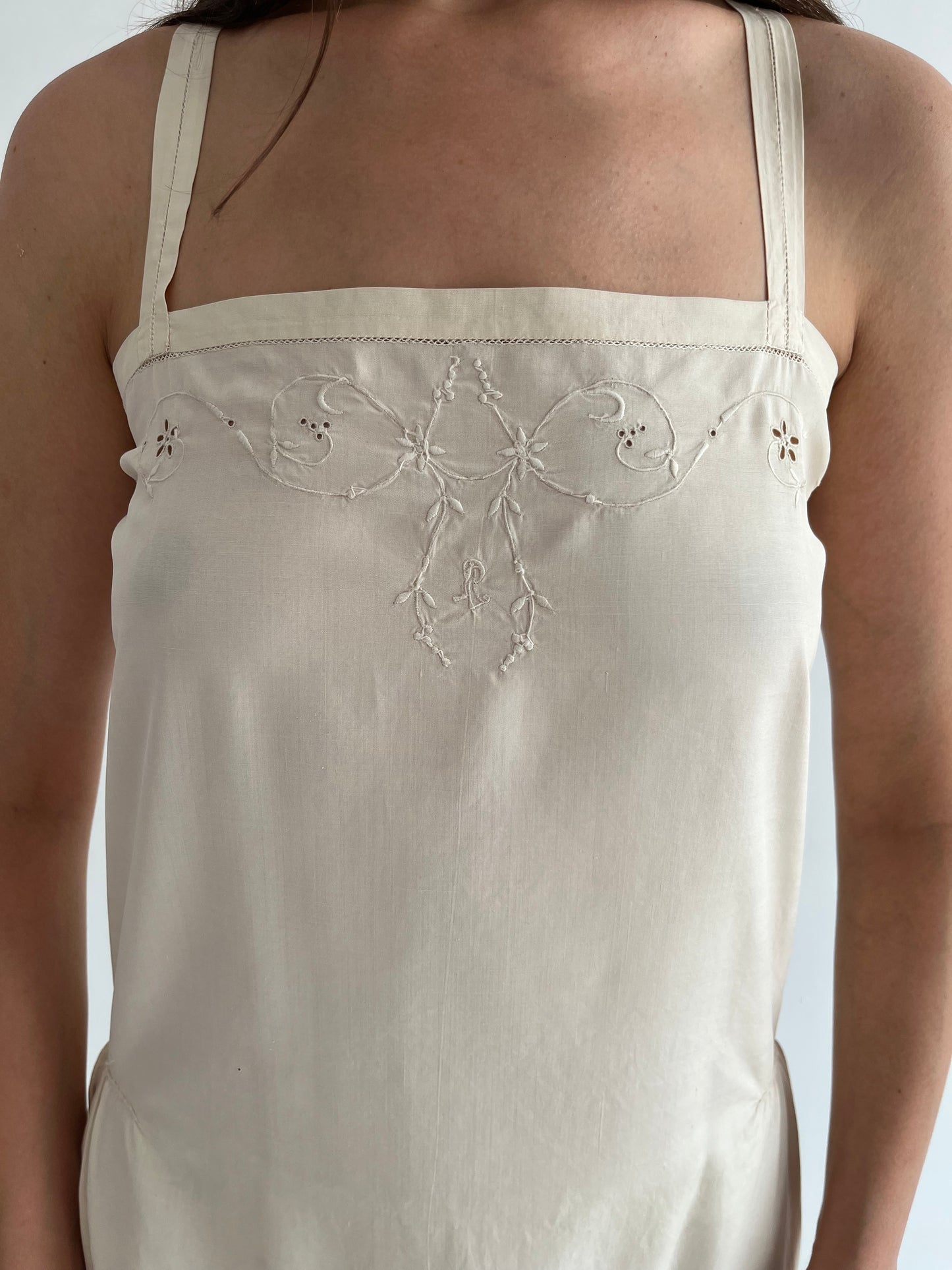 1920s antique pure silk slip dress