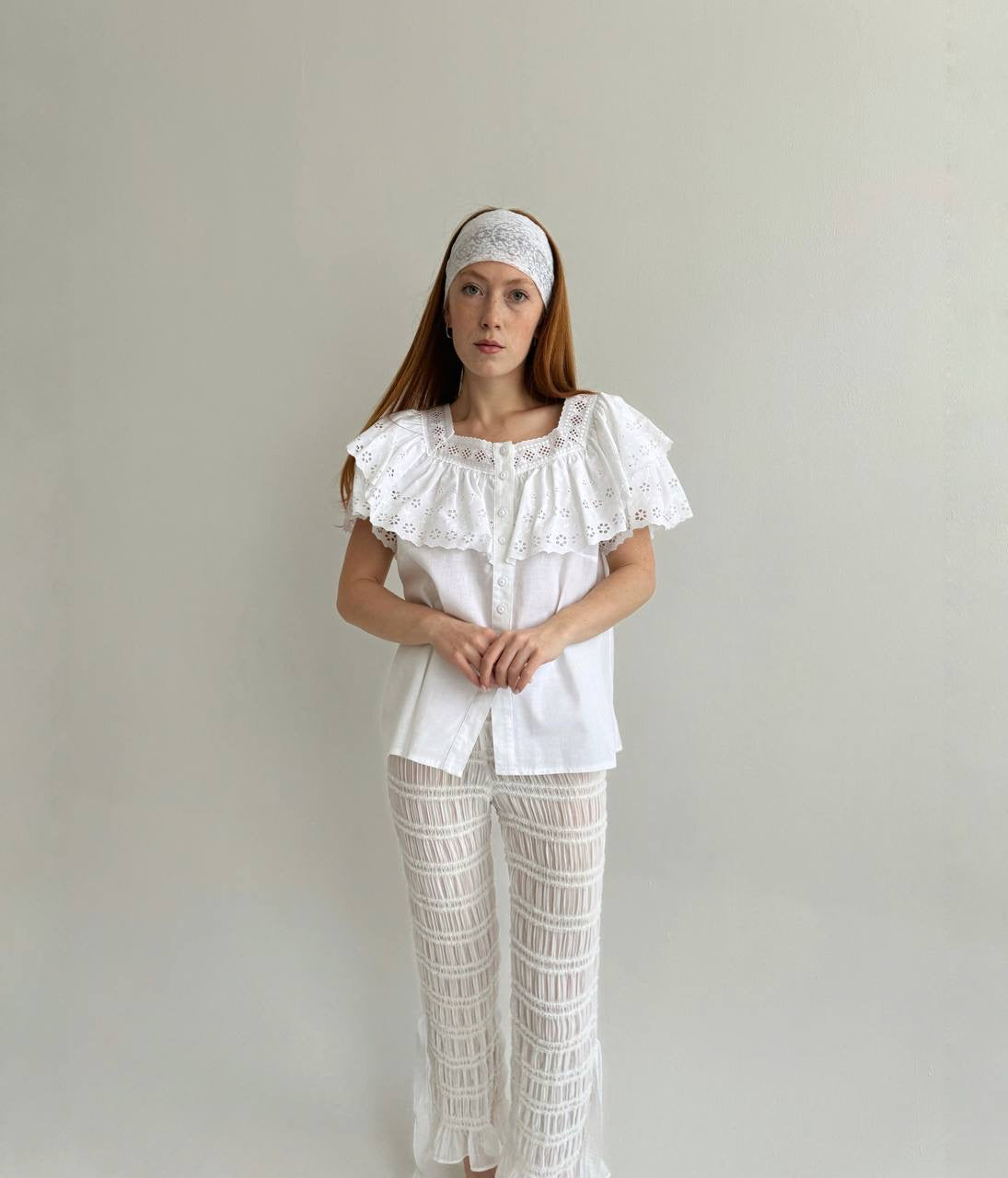 Vintage cotton embroidery blouse