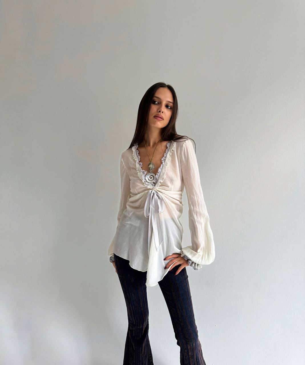 Sportmax pure silk and cotton boho blouse
