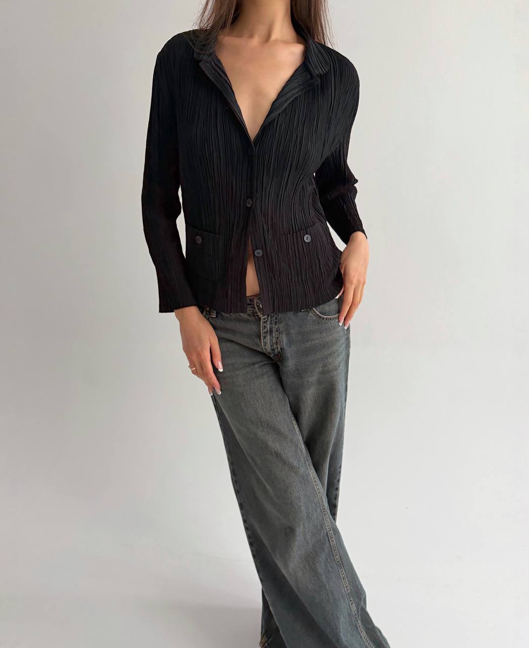 Vintage avant garde pleated blouse