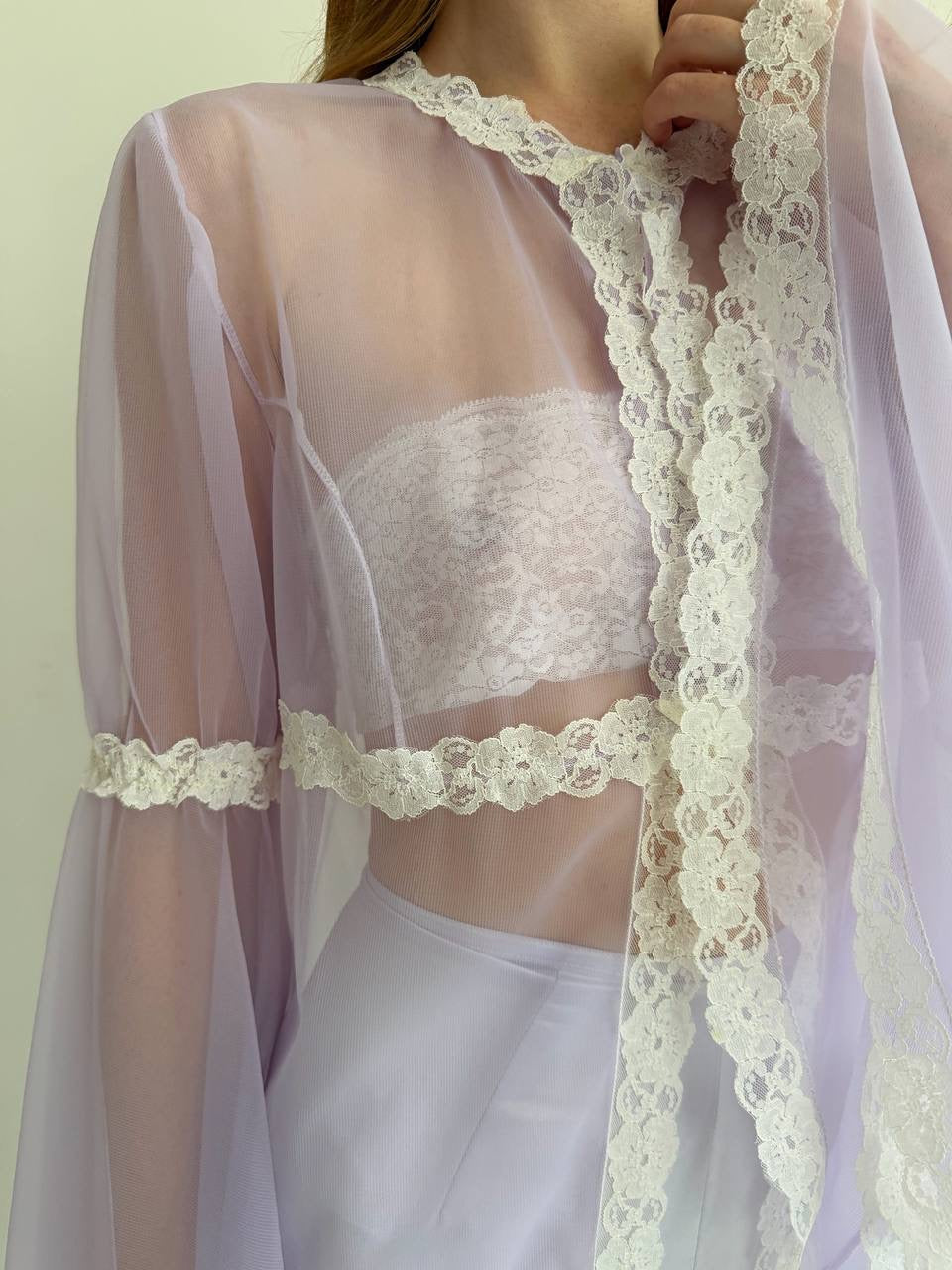 Vintage pastel purple robe with lace