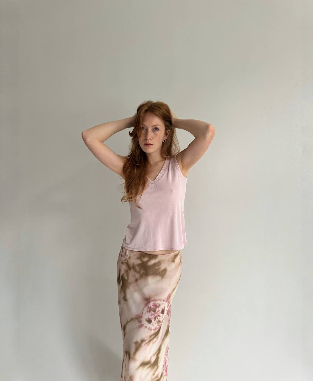 Vintage 100% pure silk baby pink blouse