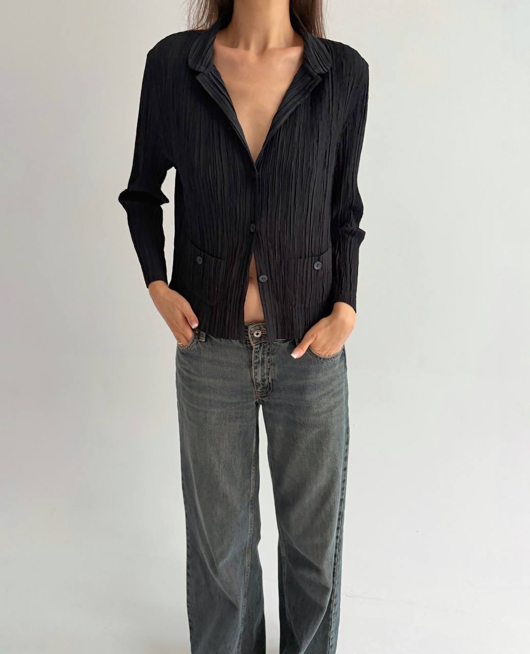 Vintage avant garde pleated blouse