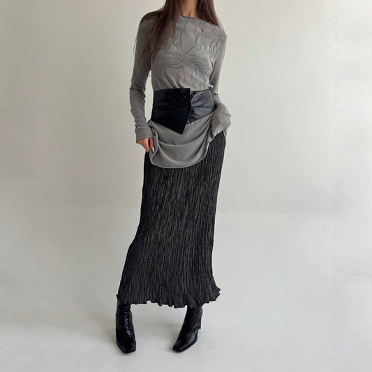 Vintage metallic pleated skirt