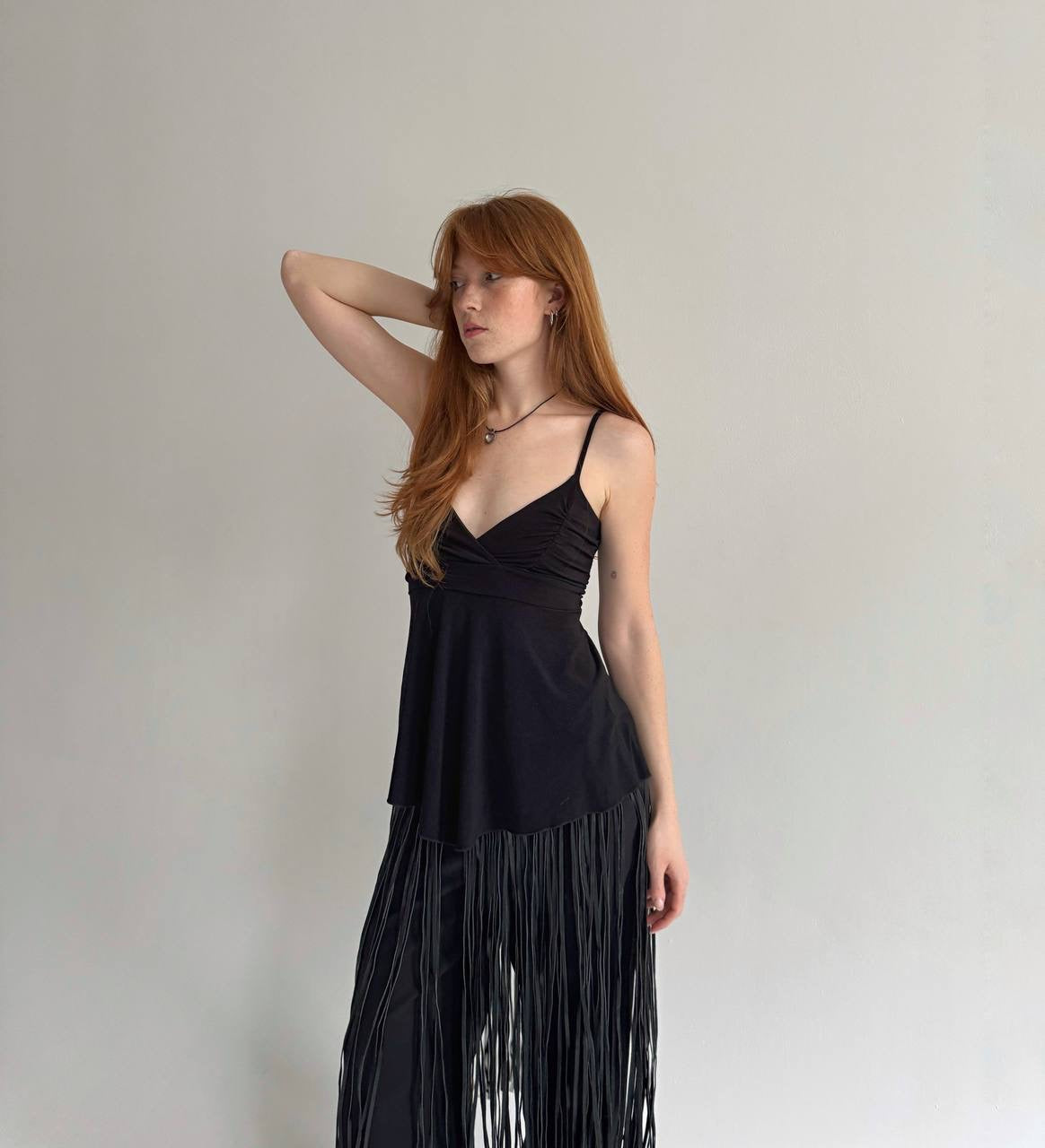 Y2K black elastic cami top