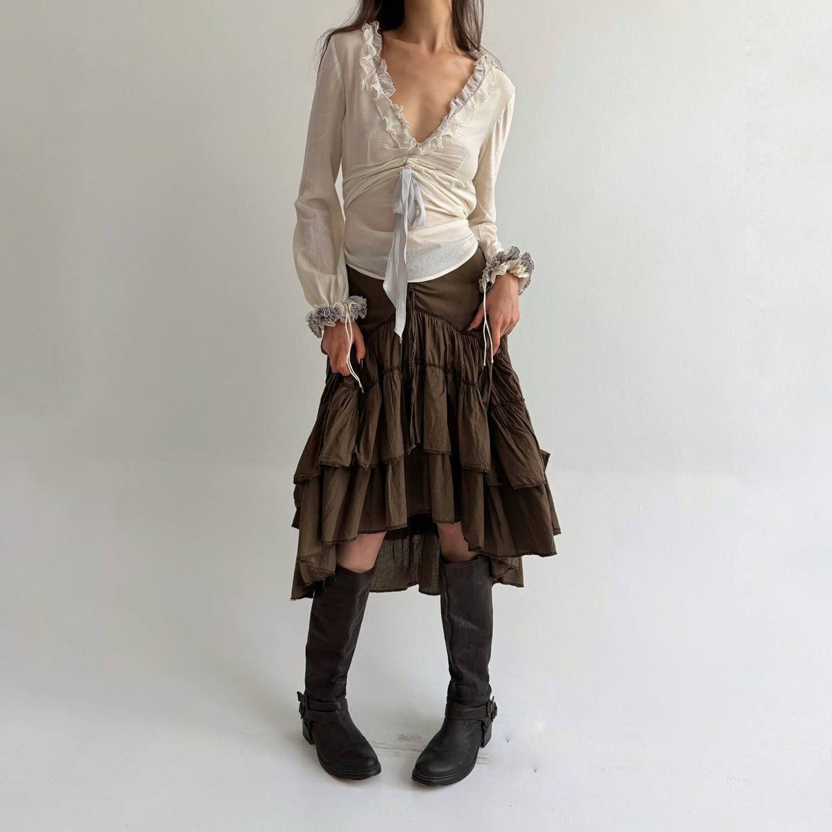 Vintage cotton ruffled skirt