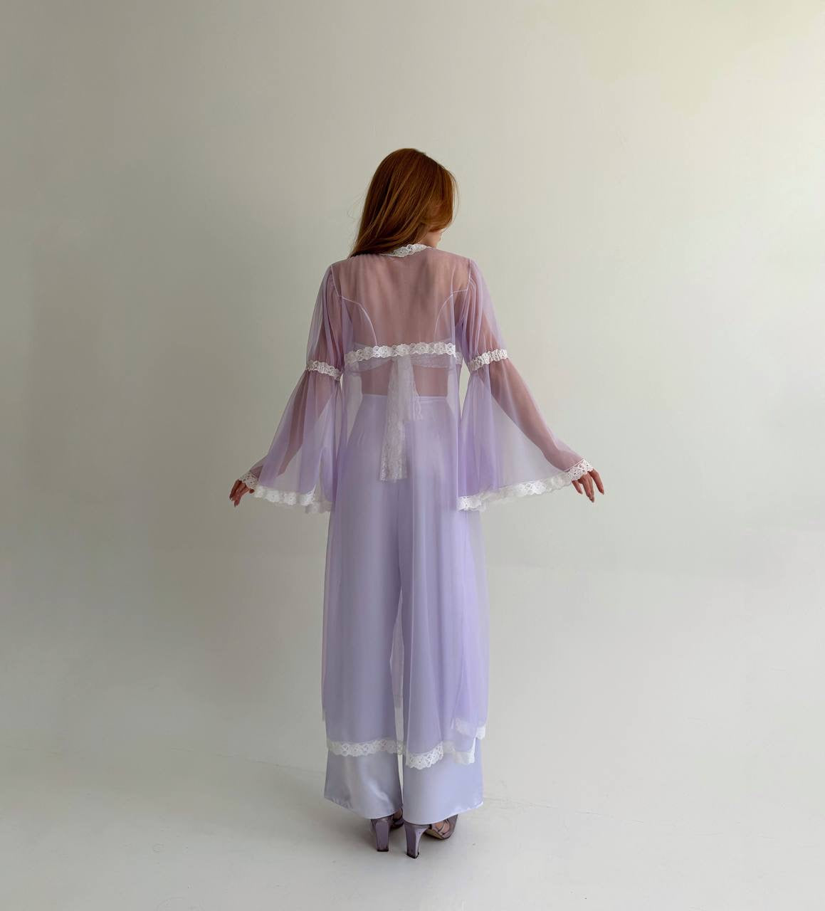 Vintage pastel purple robe with lace