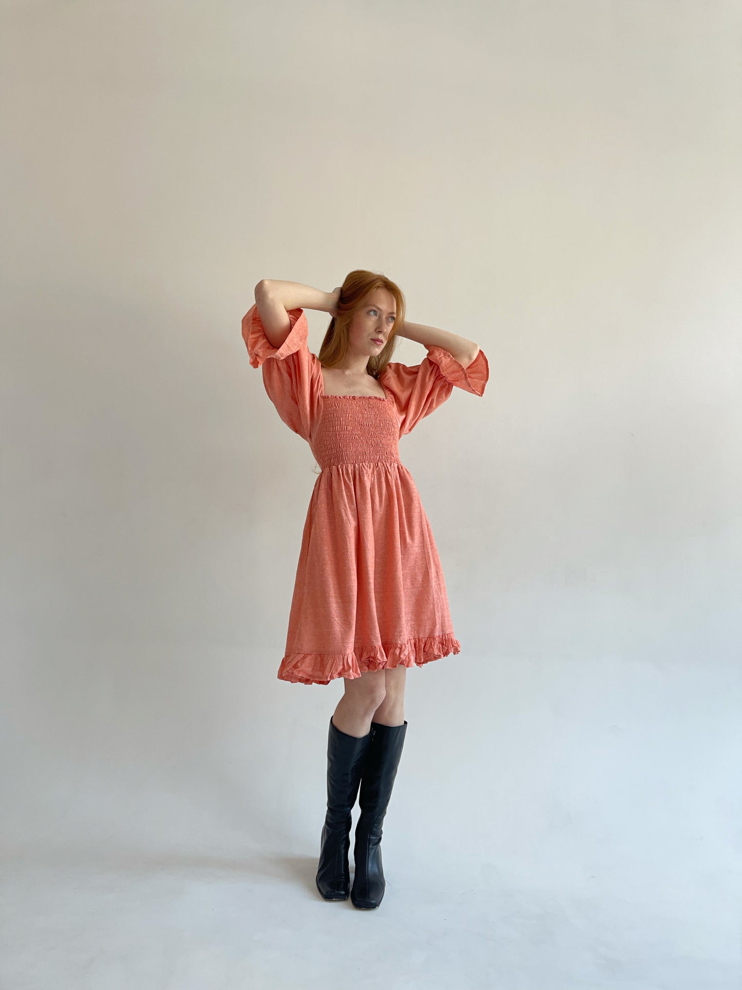 cottagecore dress with puff balloon sleeves