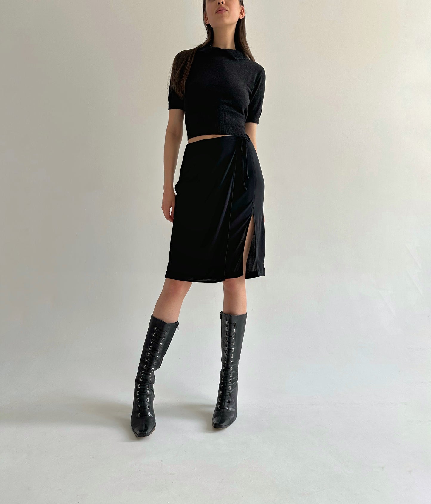 Trussardi black side cut skirt