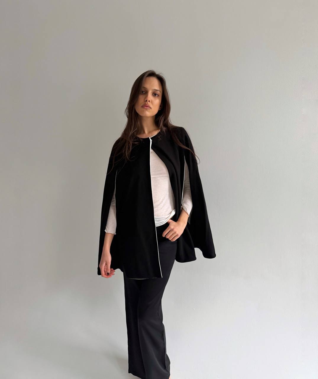 Anne Fontain viscose reversible poncho