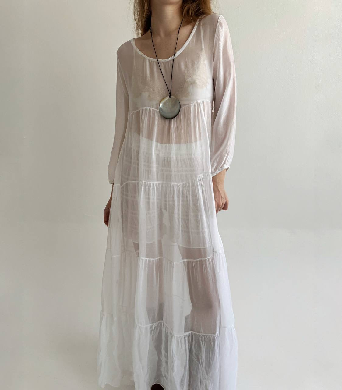 Vintage 30% silk 70% viscose super light and flowy dress