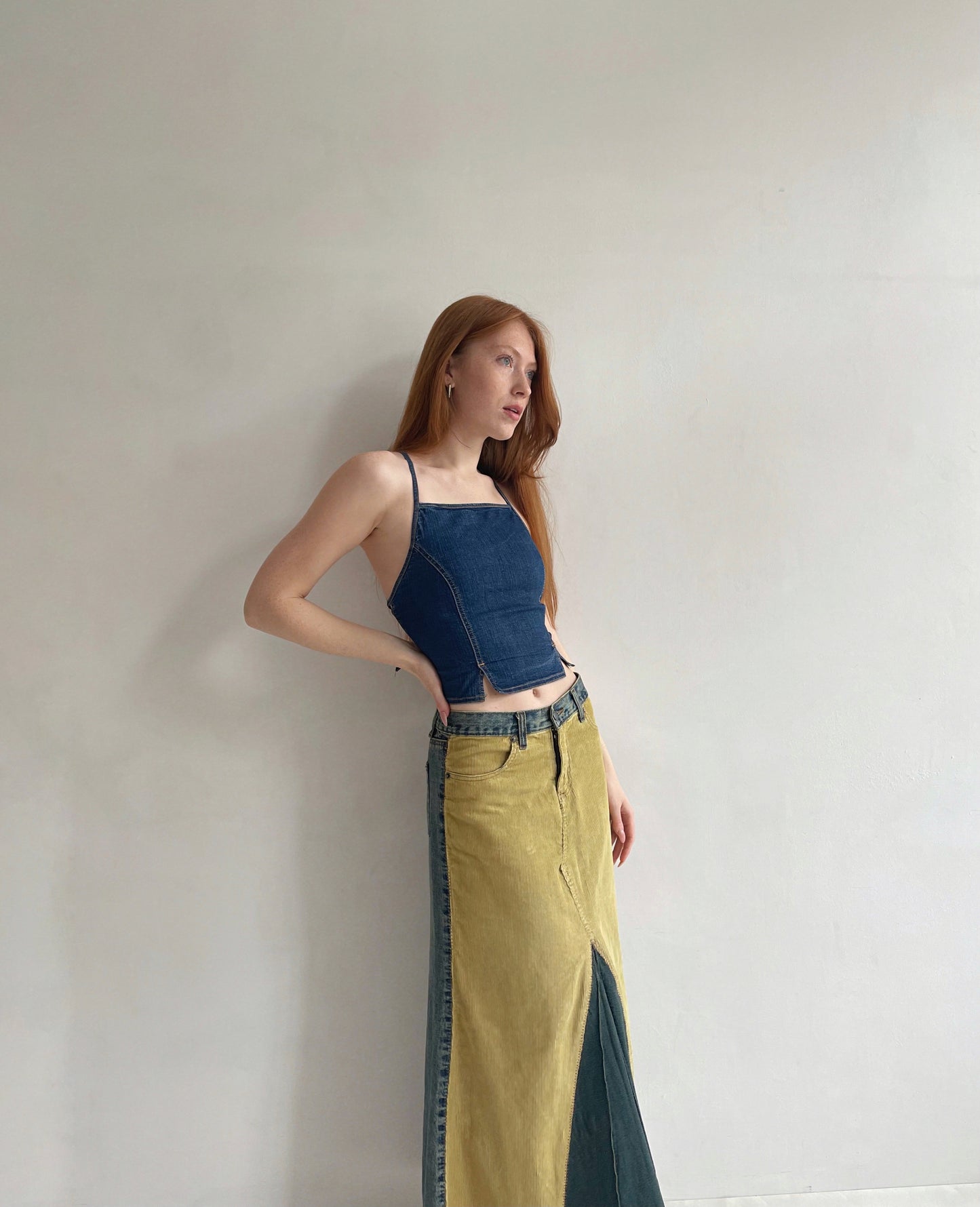 Brand new Y2K denim maxi skirt