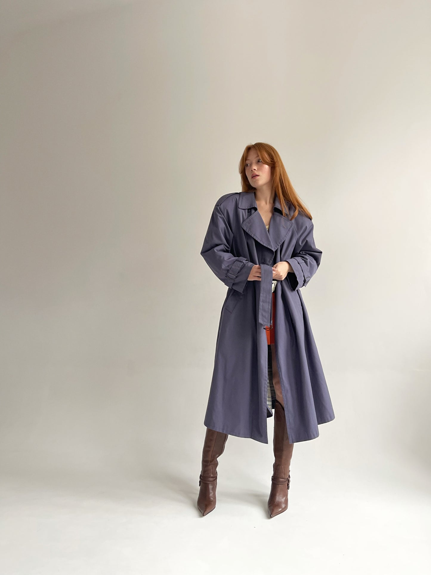 Vintage oversized trench coat with detachable warm lining