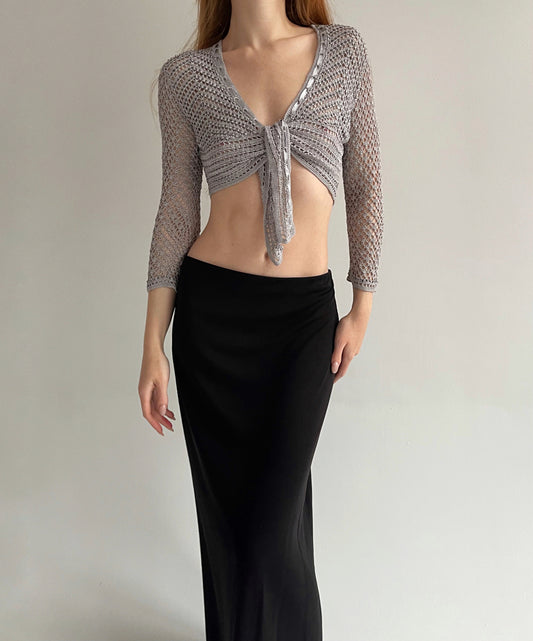 Y2K crochet wrap top