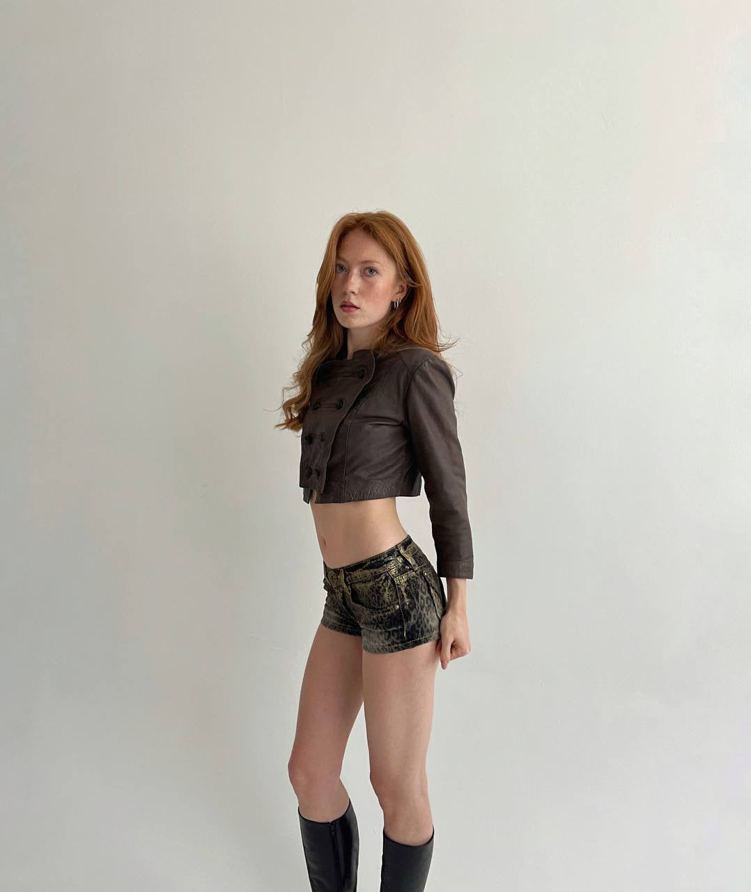 Vintage genuine leather brown jacket