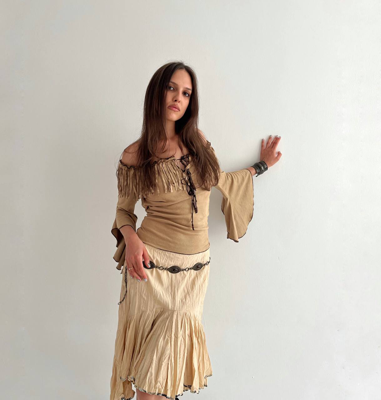 Roberto Cavalli beige skirt