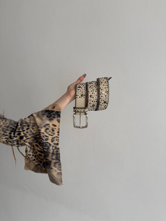 Vintage genuine leather washed belt