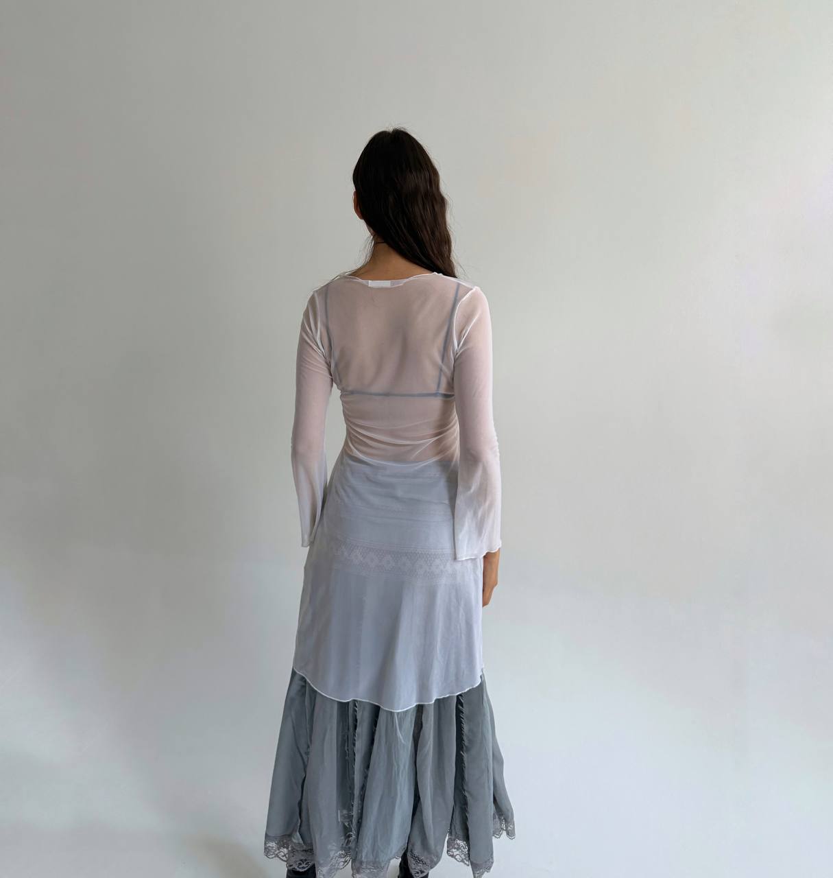 Vintage mesh white blouse