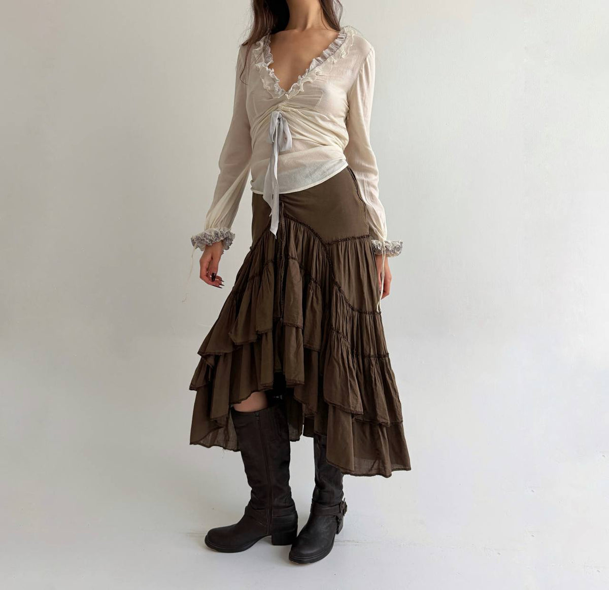 Vintage cotton ruffled skirt