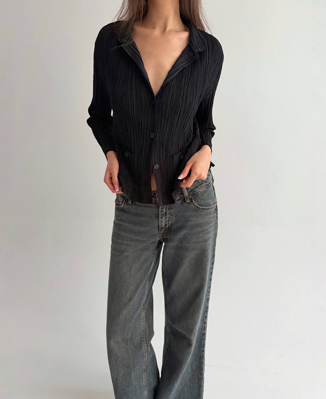 Vintage avant garde pleated blouse