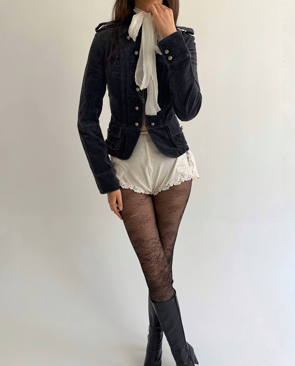 Vintage velvet cotton napoleon jacket