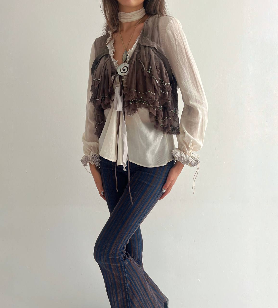 All Saints pure silk avant garde vest
