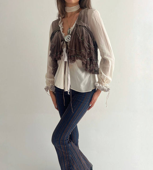 All Saints pure silk avant garde vest