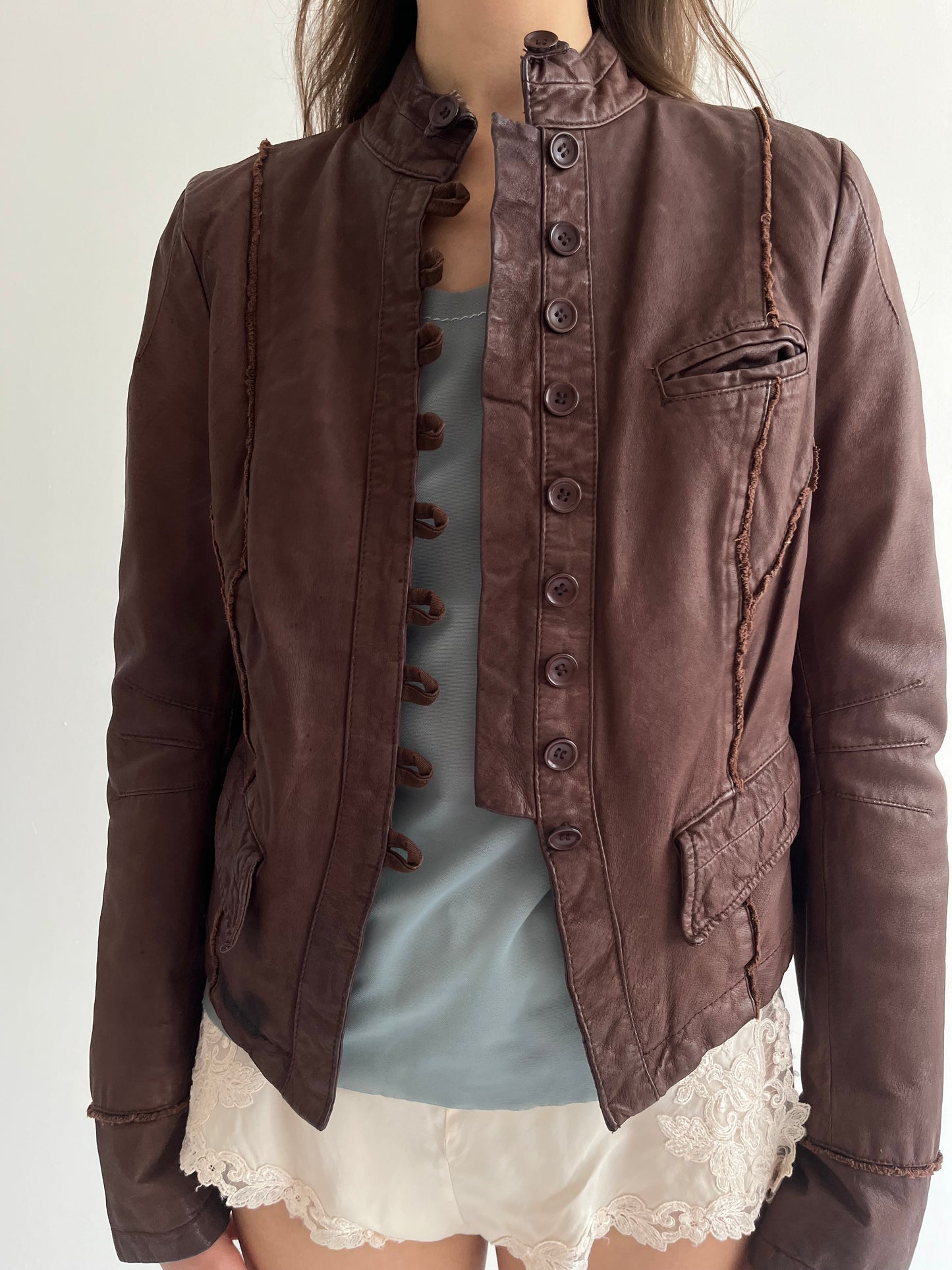 Vintage genuine leather admiral jacket
