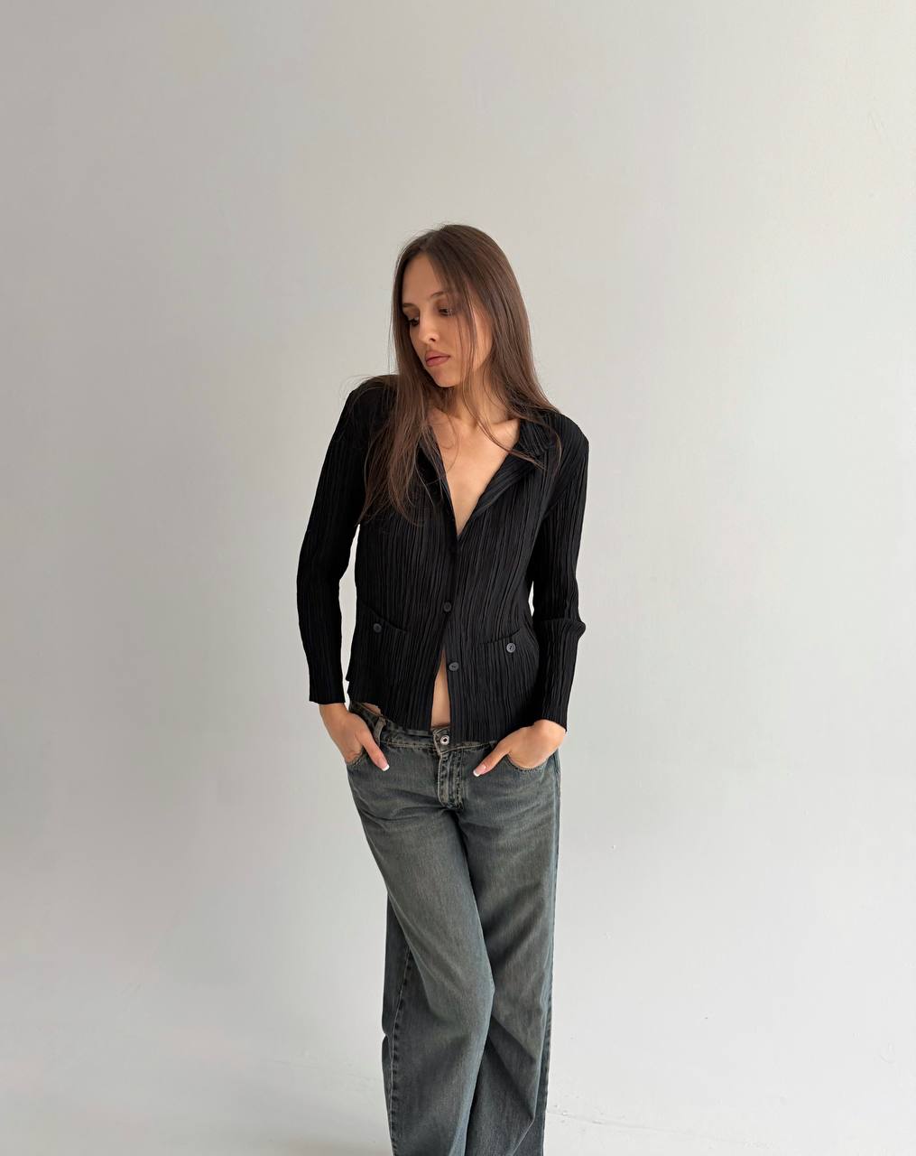 Vintage avant garde pleated blouse