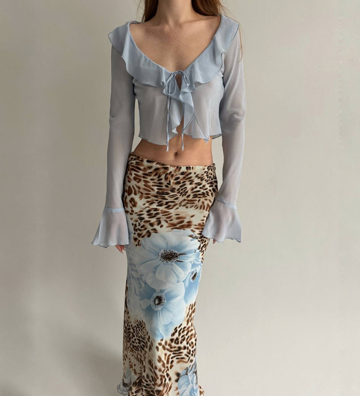 Vintage maxi skirt with flowers print