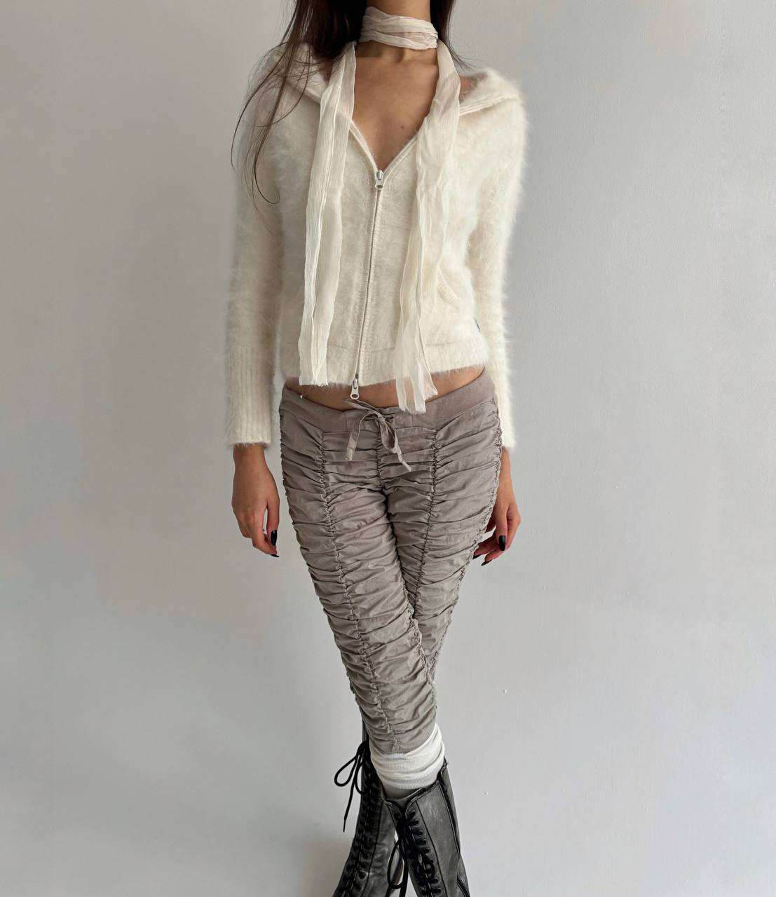 Vintage angora zip cardigan