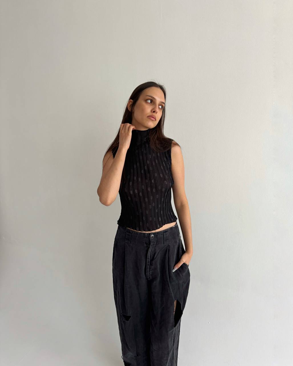 Vintage pleated avant garde top