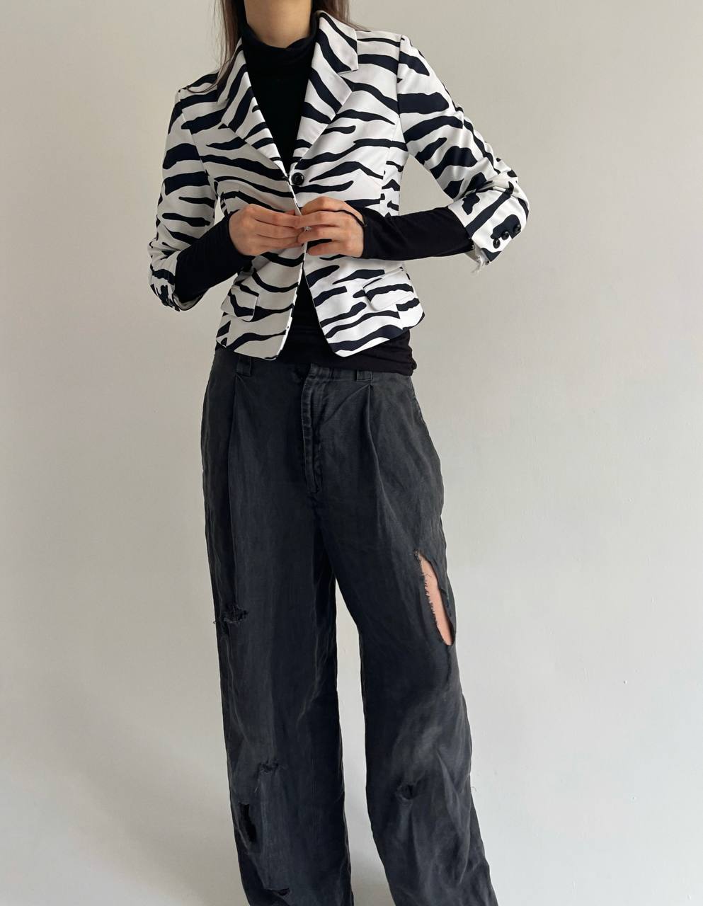 Plein Sud zebra cropped blazer