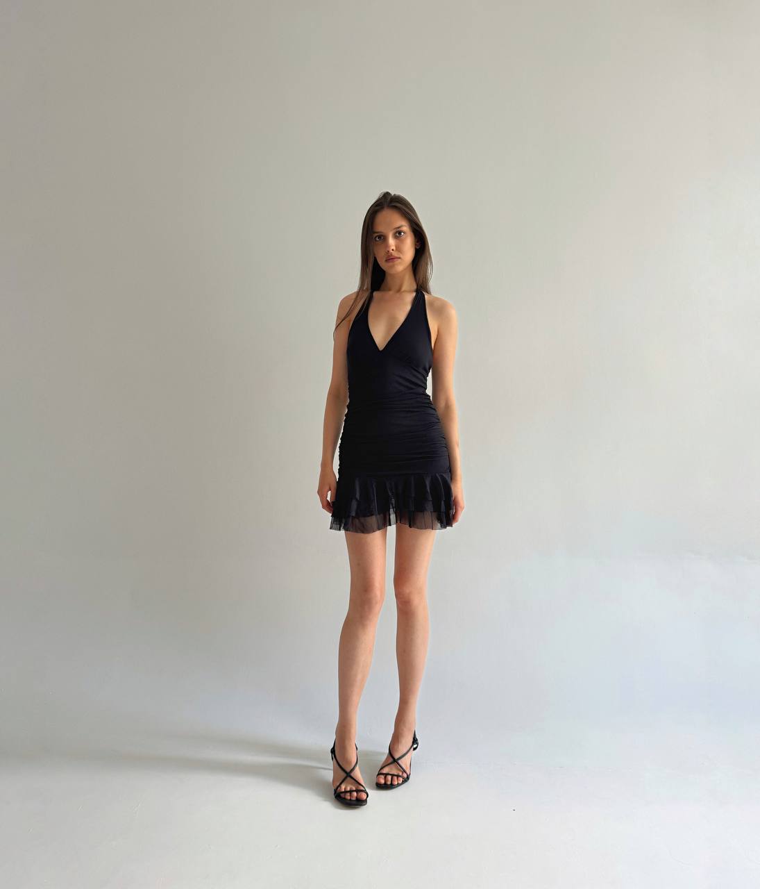 Vintage made in France ruched mini dress
