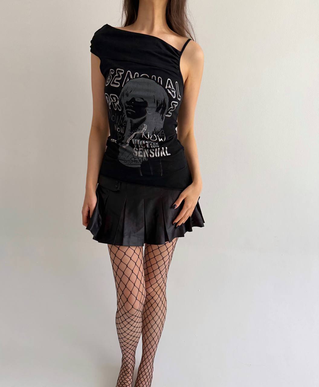 Vintage cotton asymmetrical blouse